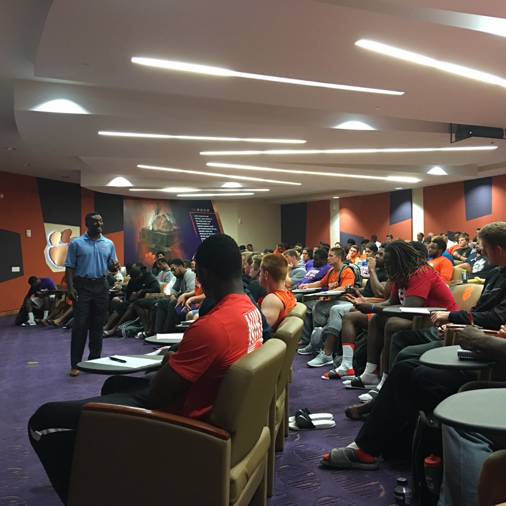 Freddie Scott II speaking at Clemson