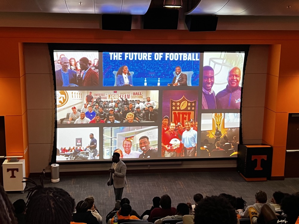 Freddie Scott II speaking at Tennessee